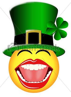 Smiley Face with St Patrick's Day green hat