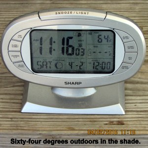 Temperature at eleven-sixteen