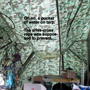 Pocket of water on tarp