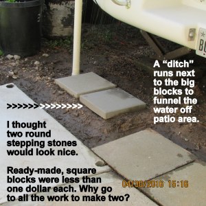 Two square stepping stones