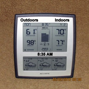 Temperature at eighty-thirty