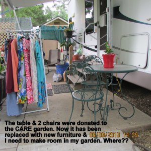 Garden table and chairs returned