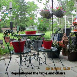 Repositioned the table and chairs