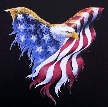 American Eagle with American flag
