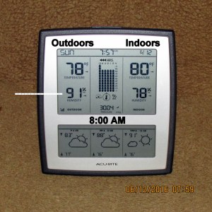 Temperature at eight