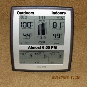 Temperature at almost six PM