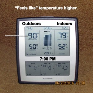 Temperature at seven