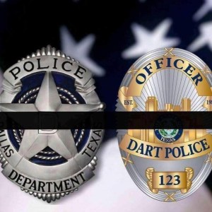 Dallas Law Enforcement badges with black bar