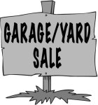 Garage yard sale sign