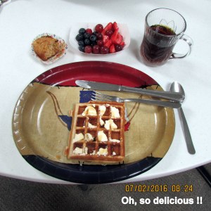 Lorraine's plate with waffle