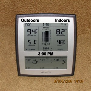 Temperature at three PM