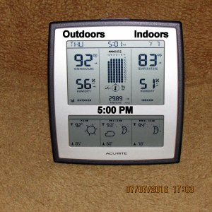 Temperature at five PM