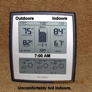 Temperature at seven AM