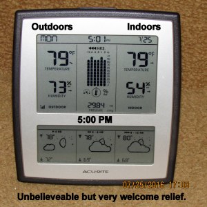 Temperature at five PM