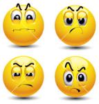 Smiley face with four emotions