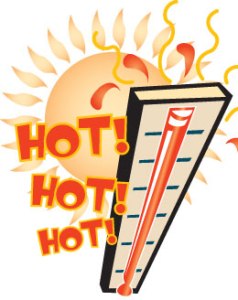 Thermometer with hot, hot, hot