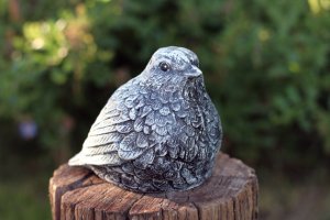 Cement bird for fountain bird-bath