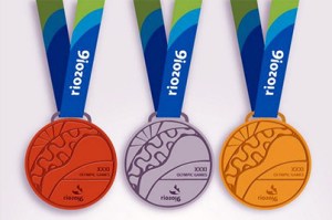 Gold silver and bronz Rio Olympic metals
