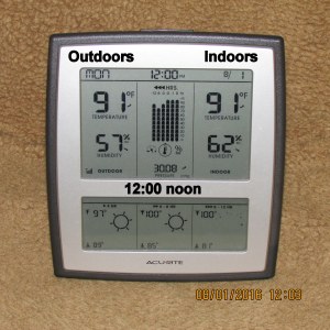 Temperature at twelve noon