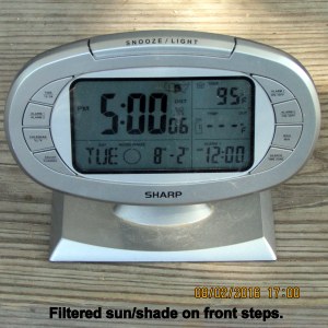 Temperature on doorstep at five