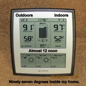 Temperature at twelve noon