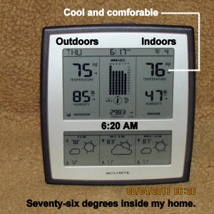 Temperature at six-twenty