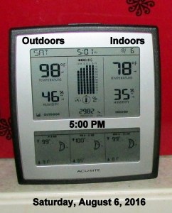 Temperature at five PM