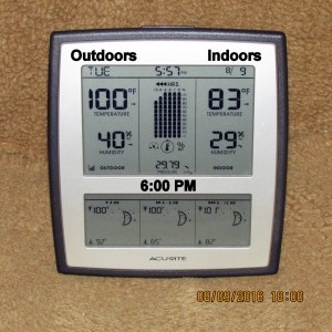 Temperature at six PM