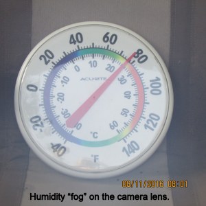 Temperature at eight, thermometer in lawn chair