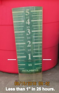 Less than one inch in 25 hours