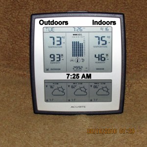 Temperature at seven-thirty