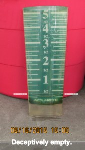 Rain gauge at four PM