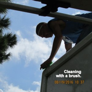 Cleaning with a brush