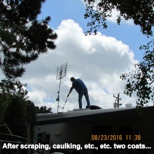 Roger applying second coat