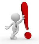 White stick figure with red exclamation mark