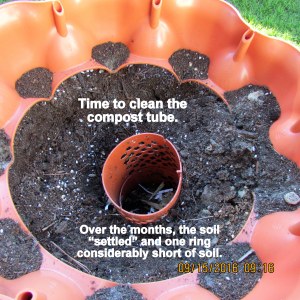 Starting to clean compost tube