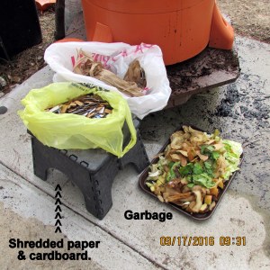 Paper, cardboard and garbage for the tube