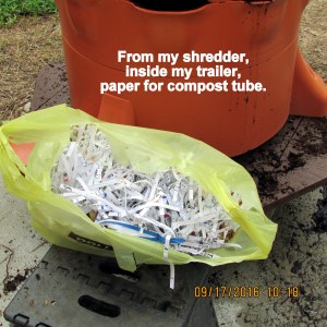 Shredded paper from inside my trailer home