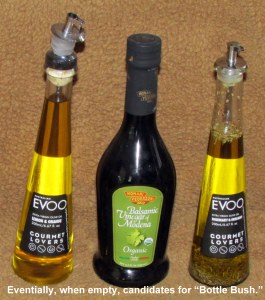 Vinegar and olive oil containers