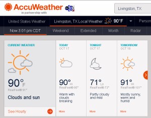 Accu-weather at three PM
