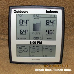 Temperature at one PM