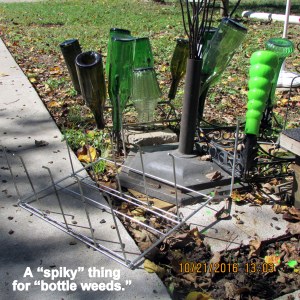 Spiky thing for bottle weeds