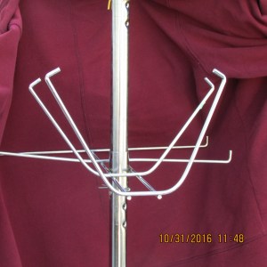 Bent branches on wire rack