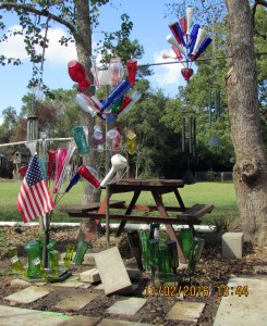 Broad view of several bottle displays