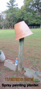 Spray painting planter