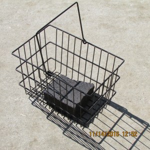 Wire basket ready for bottles