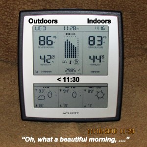 Temperature at eleven-thirty