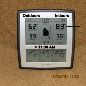 Temperature at eleven-thirty