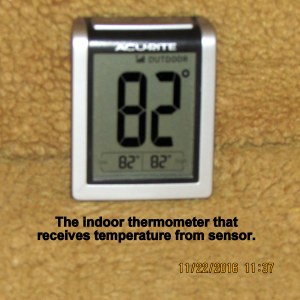 Indoor reading of greenhouse temperature