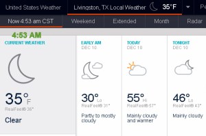 AccuWeather at five AM